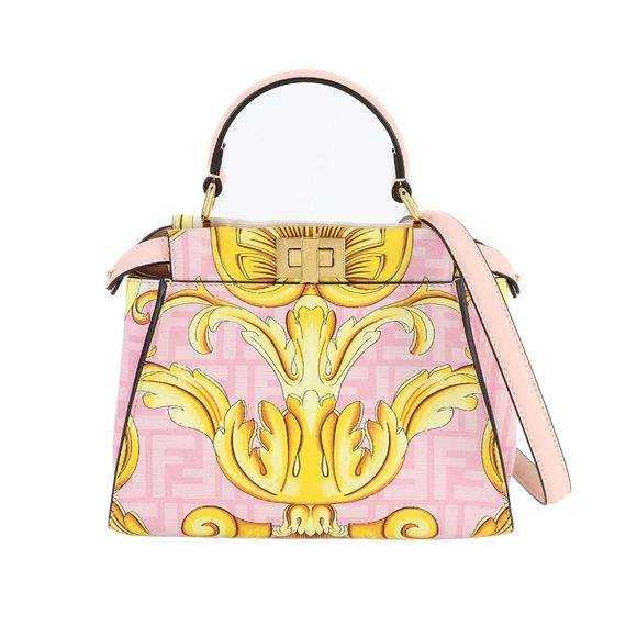 FENDI Fendace Mini Peekaboo 2-way hand/shoulder bag in pink and multicolored ... - Picture 1 of 10